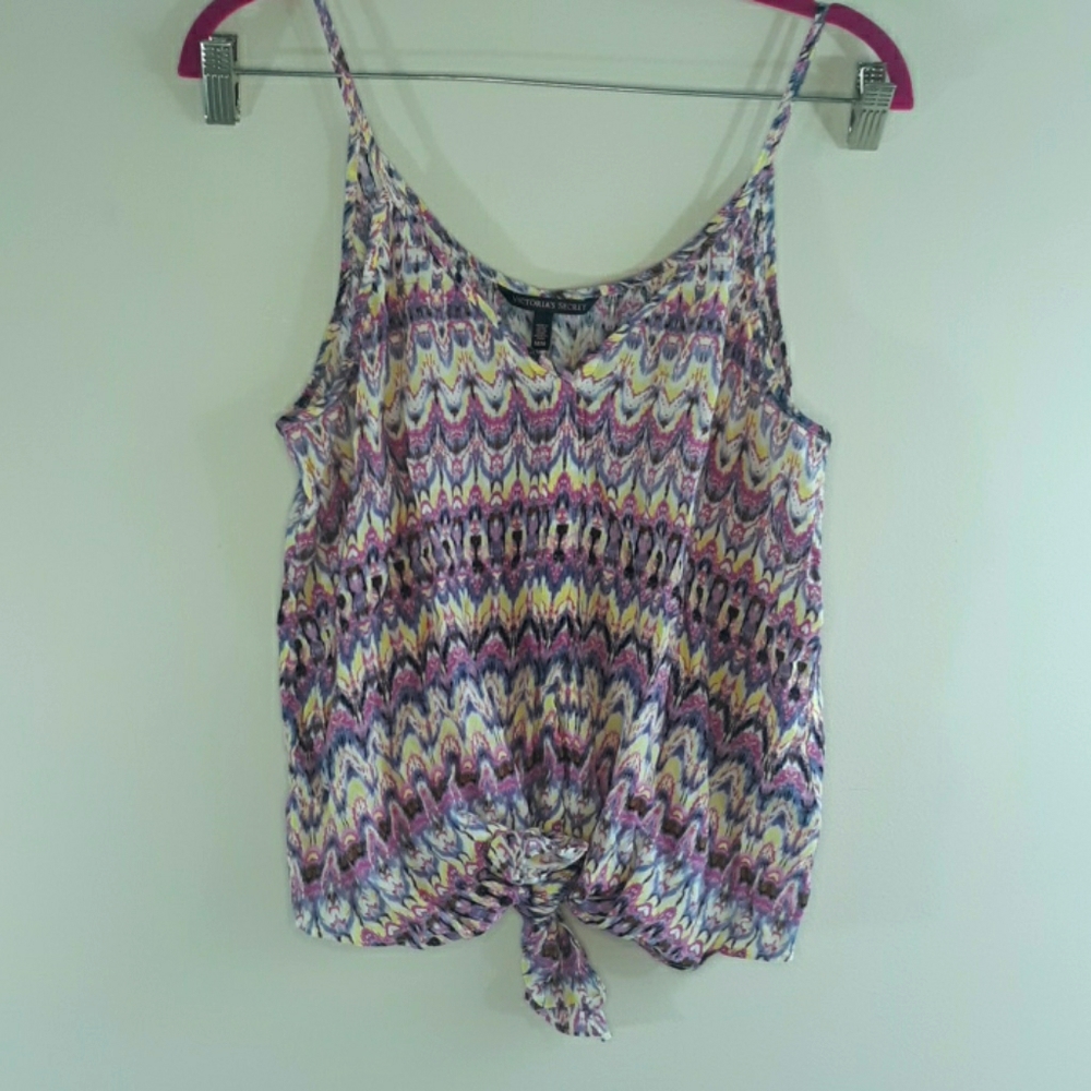 Victoria's Secret Sleeveless Button Down Tie Front